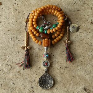 Buddha Stones Tibet 108 Mala Beads Bodhi Seed Bagua Vajra Wealth Bracelet