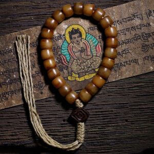 Buddha Stones Tibetan Yak Bone Balance Strength Wrist Mala